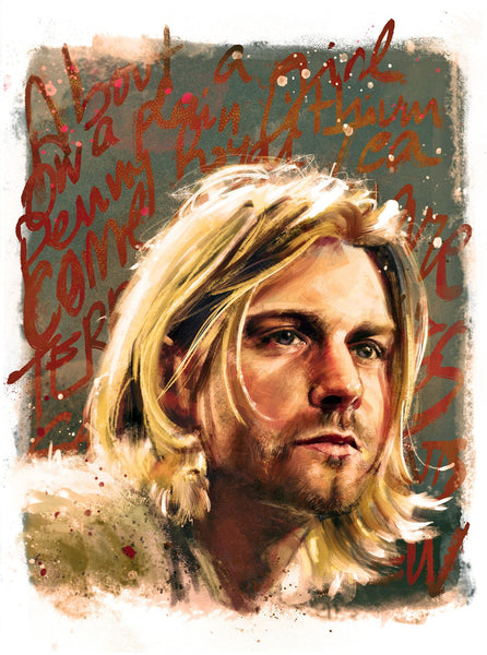 Kurt Cobain Nirvana - Fan Art Poster - Framed Prints