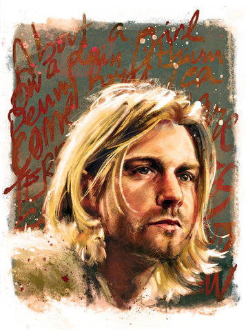 Kurt Cobain Nirvana - Fan Art Poster by Tallenge Store