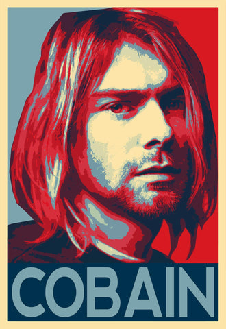 Kurt Cobain Nirvana - Shepherd Farley Obama Style Poster - Life Size Posters