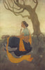 Lady Seated Under A Tree - Asit Kumar Haldar -  Bengal School Of Art - Indian Painting - Framed Prints