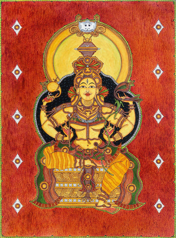 Lalita Tripura Sundari - Mahashakti - Kerala Mural - Folk Art Painting - Life Size Posters