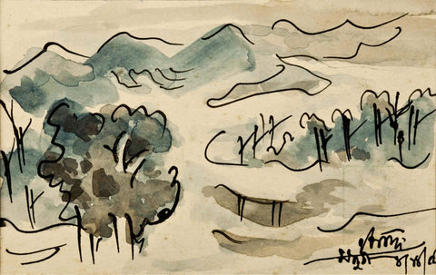 Landscape - Benode Behari Mukherjee - Bengal School Art - Indian Painting - Art Prints