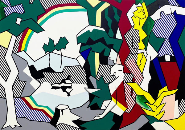 Landscape With Figures And Rainbow (from Landscape Series) - Roy Lichtenstein - Modern Pop Art Painting - Large Art Prints