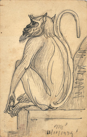 Langoor Monkey - Nandalal Bose by Nandalal Bose