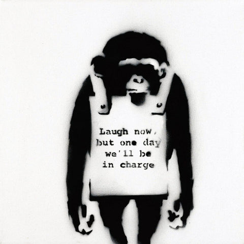 Laugh Now (Chimp) – Banksy – Pop Art Painting - Framed Prints