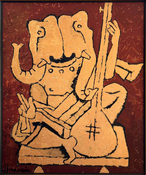 Lord Ganesh - Maqbool Fida Husain Painting - Art Prints