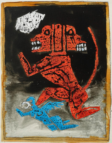 Lord Hanuman And Garuda - Maqbool Fida Husain - Ramayan Painting - Large Art Prints