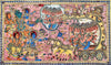 Lord Ram And Lakshan Battling With Ravan - Kalamkari Painting - Indian Folk Art Ramayan Painting - Large Art Prints