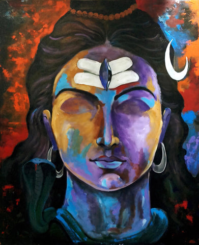 Lord Shiva - Contemporary Painting - Canvas Prints