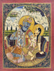 Lord Shiva And Parvati - 18th Century Vintage Indian Art  Painting - Art Prints