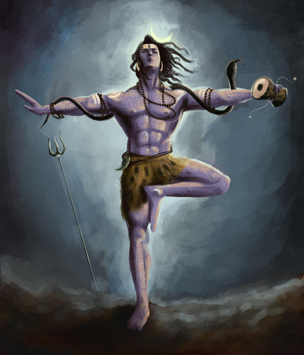 Large Artwork Prints of Lord Shiva Cosmic Tandav - Contemporary Digital Art Painting - Large Art Prints by Tallenge