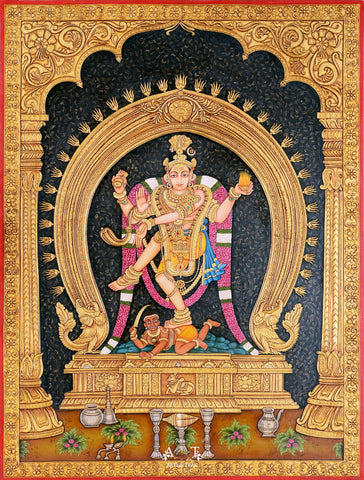 Lord Shiva Nataraj - Standing on Anava - Indian Gods Spiritual Painting - Life Size Posters by Tallenge
