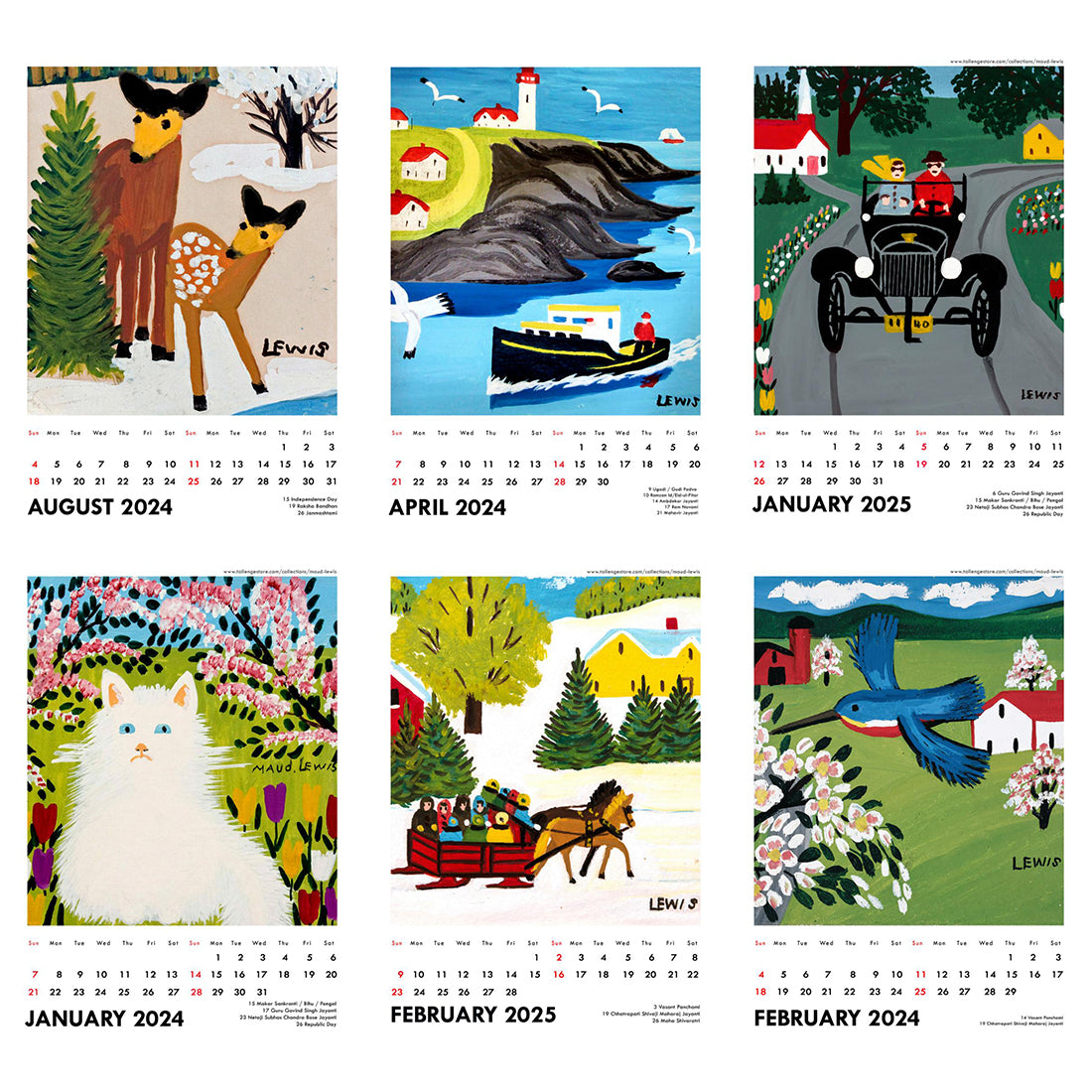 2024 Wall Calendar Maud Lewis Canadian Folk Artworks by Tallenge