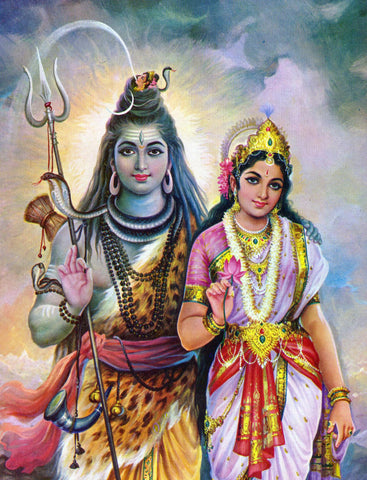 Mahadev Shiva Parvati - Contemporary Indian Art - Life Size Posters by Tallenge