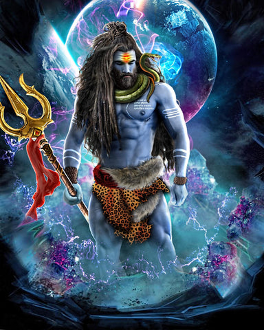 Mahakal Shiva (The Lord Of Time) - Contemporary Digital Art Painting - Life Size Posters by Tallenge