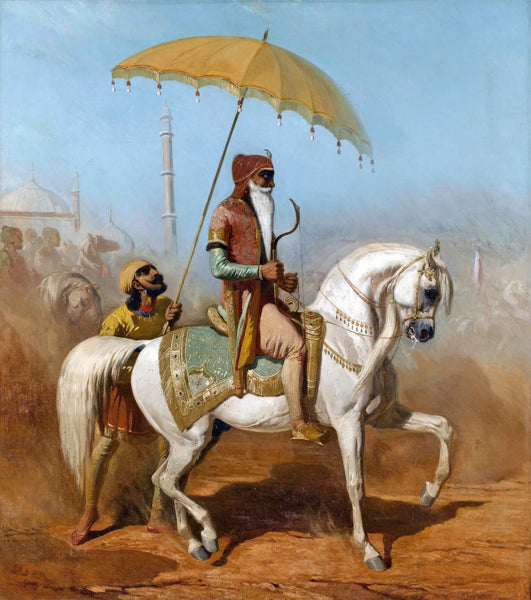 Maharaja Ranjit Singh The Brave - Alfred Dedreux - Vintage Sikh Royalty Painting - Framed Prints