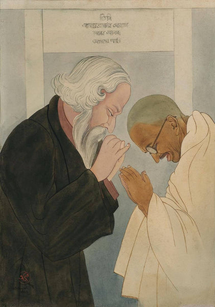 Mahatma Gandhi And Rabindranath Tagore Meeting - Asit Kumar Haldar -  Bengal School Of Art - Indian Painting - Art Prints