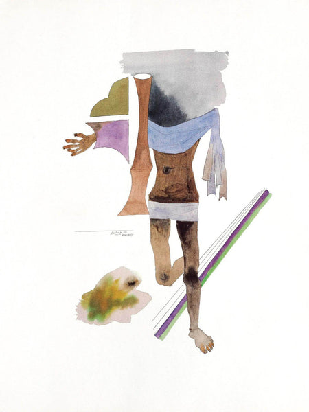 Mahatma Gandhi (Human Spaces Series) - Maqbool Fida Husain Painting - Life Size Posters