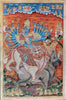 Mahishasura Mardhini Durga - Mysore School Art - Vintage Indian Painting - Framed Prints