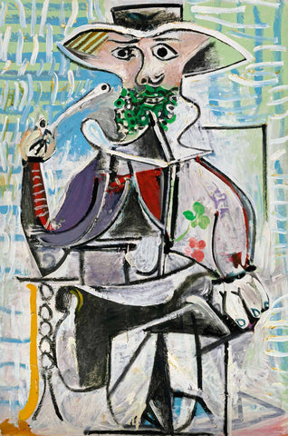 Man With A Pipe (Homme A La Pipe) - Pablo Picasso Painting - Large Art Prints by Pablo Picasso
