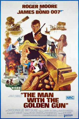 Man With The Golden Gun - Roger Moore  - James Bond Movie Poster - Large Art Prints by Joel Jerry