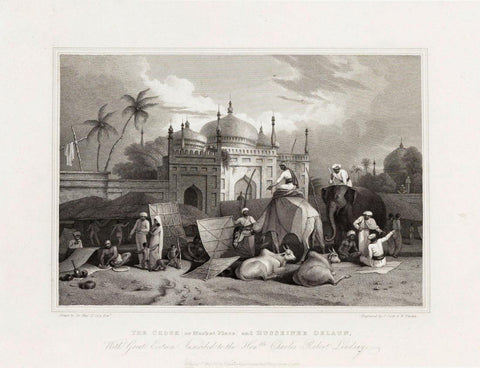 Marketplace - Sir Charles DOyly - Vintage Orientalist Paintings of India by Sir Charles DOyly