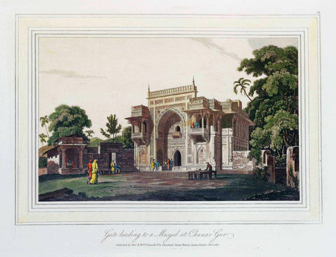 Masjid At Chunar Gadh  - William and  Thomas Daniell - Vintage Orientalist Painting of India by Thomas Daniell