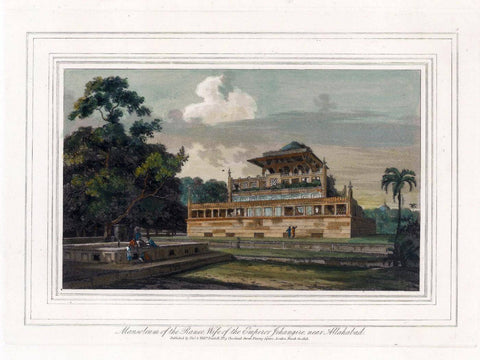 Mausoleum Of Noor Jahan Wife of Mughal Emperor Jehangir In Allahbad c1813 - Thomas And William Daniell - Vintage Orientalist Aquatint of India - Canvas Prints by William Daniell