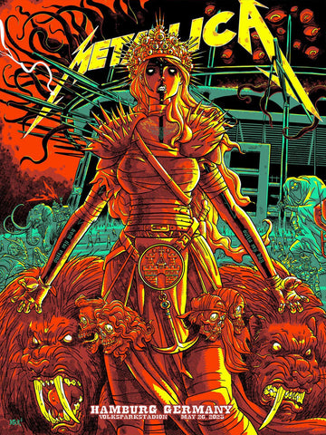 Metallica - Live In Hamburg 2023 - Rock and Metal Music Concert Poster - Art Prints
