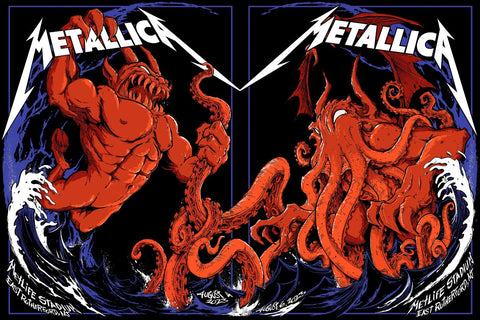 Metallica - Live In New Jersey 2023 - Rock and Metal Music Concert Poster - Framed Prints