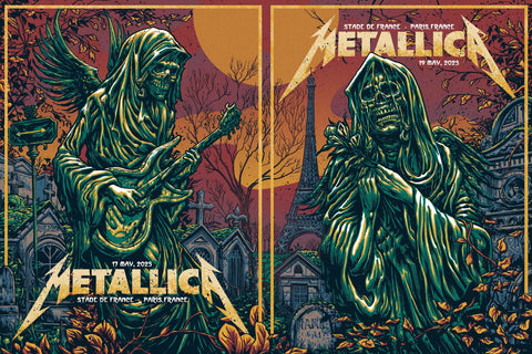 Metallica - Live In Paris France 2023 - Rock and Metal Music Concert Poster - Canvas Prints