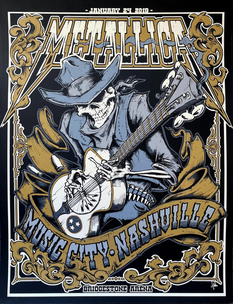 Metallica - Nashville 2019 - Rock and Metal Music Concert Poster - Life Size Posters