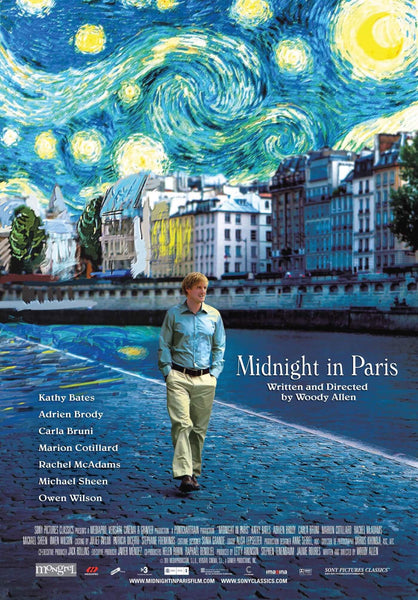 Midnight In Paris - Owen Wilson - Woody Allen - Hollywood English Movie Poster - Canvas Prints