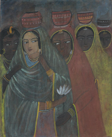 Milkmaids - Sunayani Devi - Bengal School Art - Indian Painting - Life Size Posters by Sunayani Devi