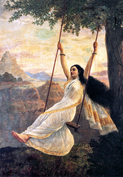 Mohini - Temptress - Raja Ravi Varma Oleograph Print - Indian Masters Painting - Canvas Prints