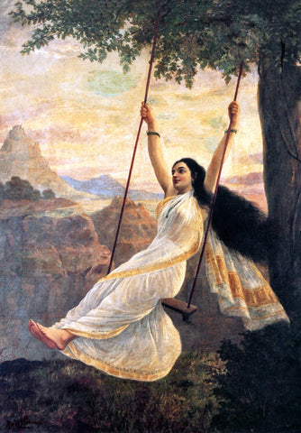 Mohini - Temptress - Raja Ravi Varma Oleograph Print - Indian Masters Painting - Canvas Prints
