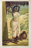 Moody Maid - Haren Das - Bengal School Art Woodcut Painting - Art Prints