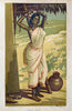 Moody Maid - Haren Das - Bengal School Art Woodcut Painting - Framed Prints