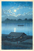 Moon on the Arakawa River in Akabane - Kawase Hasui - Japanese Woodblock Ukiyo-e Art Painting Print - Canvas Prints