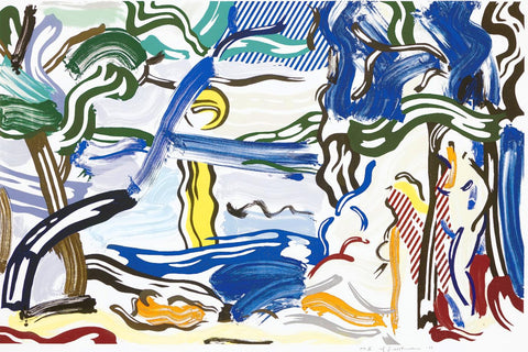 Moonscape (from The Landscape Series) - Roy Lichtenstein - Modern Pop Art Painting - Large Art Prints by Roy Lichtenstein