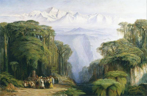 Mount Kangchenjunga From Darjeeling - Edward Lear - c1873 Vintage Orientalist Painting Of India by Edward Lear
