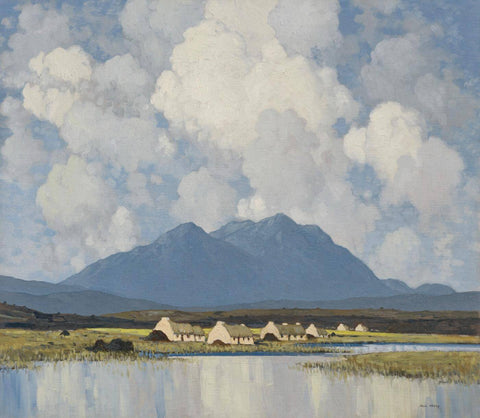 Mountains And Lake Connemara - Paul Henry RHA - Irish Master - Landscape Painting by Paul Henry