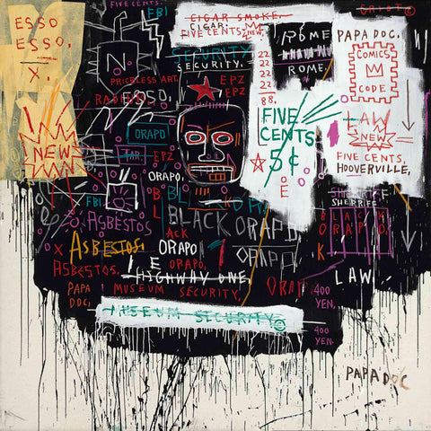 Museum Security - Jean-Michael Basquiat - Neo Expressionist Painting by Jean-Michel Basquiat