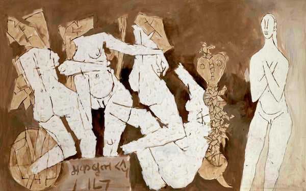 Naga - Maqbool Fida Husain Painting - Art Prints
