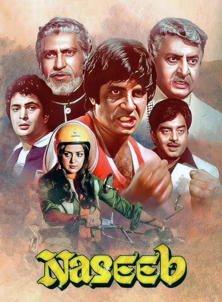 Naseeb - Amitabh  Bachchan - Bollywood Classic Hindi Movie Poster - Canvas Prints