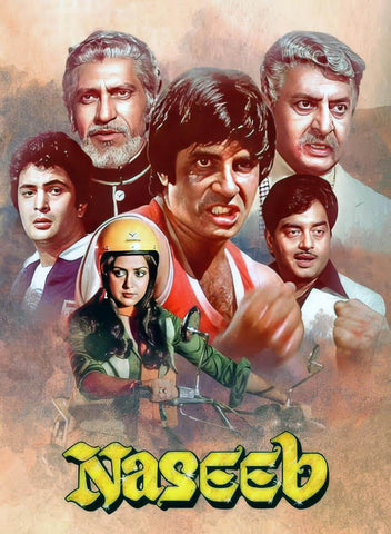 Naseeb - Amitabh  Bachchan - Bollywood Classic Hindi Movie Poster - Canvas Prints