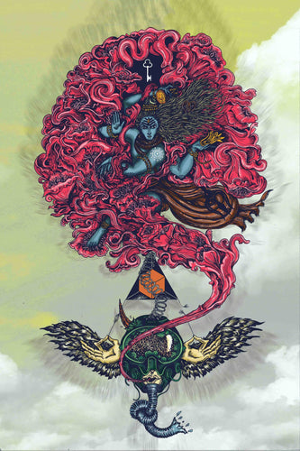 Large Artwork Prints of Nataraj - Lord Shiva As Divine Tandav Dancer - Contemporary Digital Art Painting - Large Art Prints by Akal