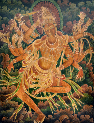 Nataraj - Lord Shiva As Divine Tandav Dancer - Ellora Cave Painting by Akal