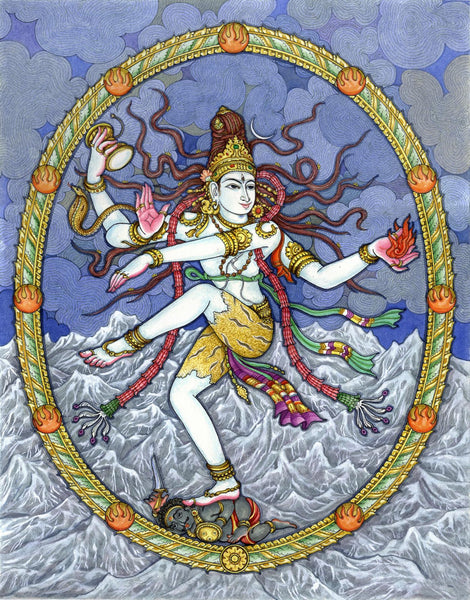Nataraja - Lord Shiva As Divine Tandav Dancer - Contemporary Indian Painting - Large Art Prints