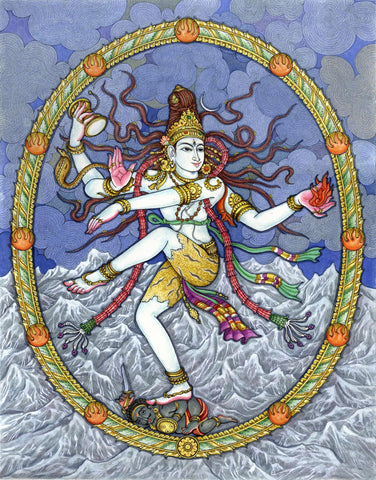 Nataraja - Lord Shiva As Divine Tandav Dancer - Contemporary Indian Painting - Large Art Prints by Akal